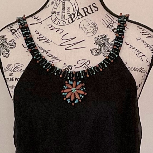 Spenser Jeremy Black Tunic with Beaded Detail - Picture 2 of 5